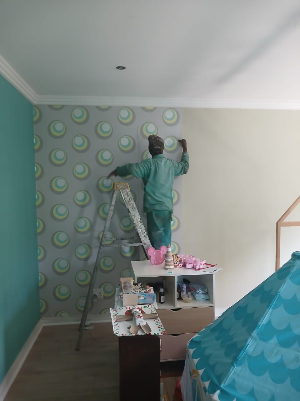 Finished beautifully painted interior room